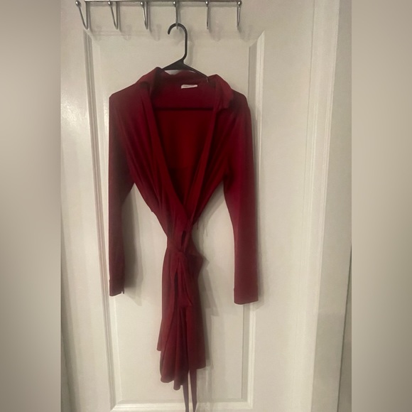 Red Calvin Klein Wrap Dress - Picture 1 of 1